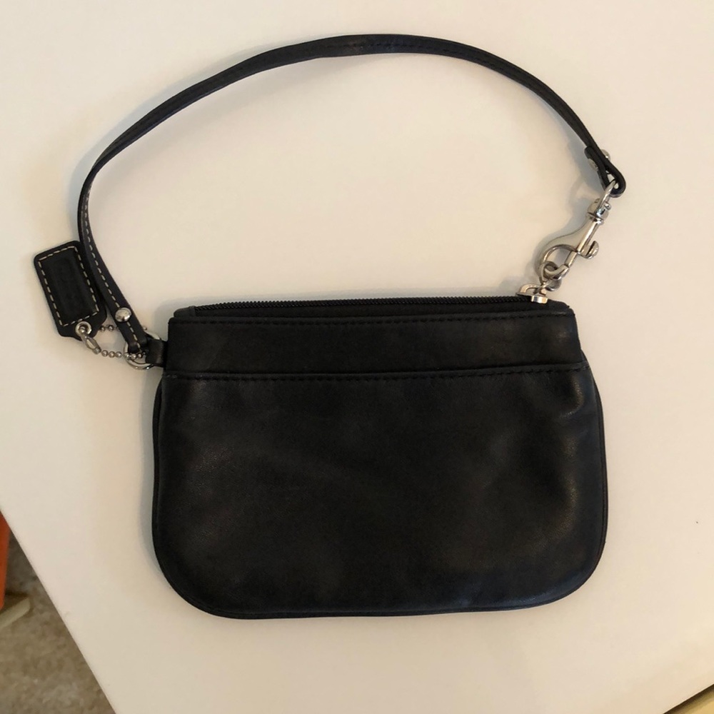 Coach Black Leather Wristlet